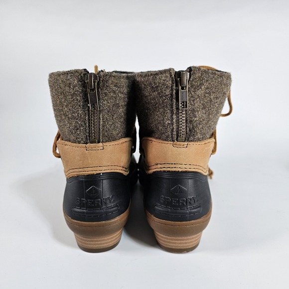 Sperry Duck Boots Womens 6 Saltwater Wedge Wool Rubber Toe Snow Water Leather - Picture 13 of 13